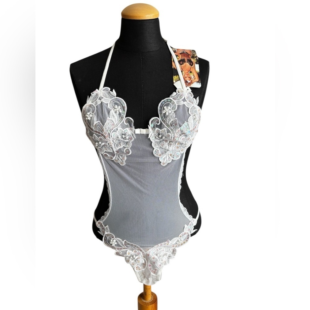 Shirley of Hollywood White Lace Chemise